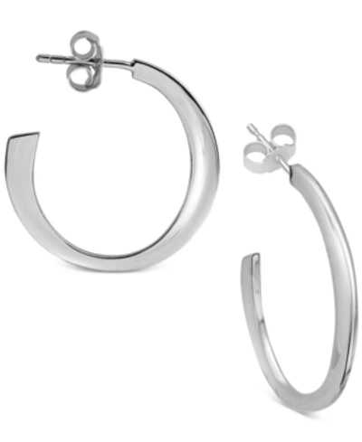 Shop Argento Vivo Flat Hoop Earrings In Silver