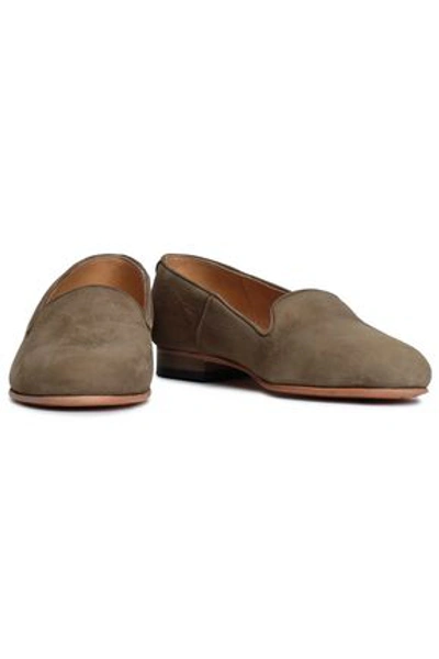 Shop Dieppa Restrepo Woman Dandy Leather Slippers Taupe