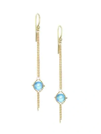 Shop Amali Topaz & 18k Yellow Gold Chain Drop Earrings