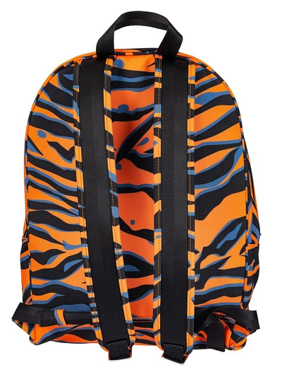 Shop Kenzo Embroidered Tiger Backpack In Orange Moyen