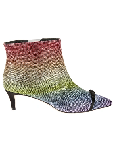 Shop Marco De Vincenzo Embellished Ankle Boots In Rainbow+trasp+nero