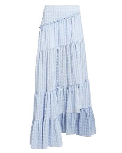 Shop 3.1 Phillip Lim / フィリップ リム Gingham Ruffled Asymmetric Skirt In Blue-lt