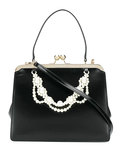 Shop Simone Rocha Handtasche Mit Kunstperlen - Schwarz In Black