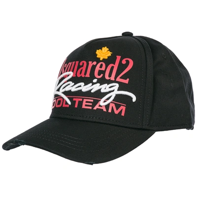 Shop Dsquared2 Adjustable Men's Cotton Hat Baseball Cap  Racing In Black