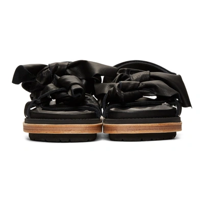 Shop Sacai Black Bow Tie Sandals In 001 Black