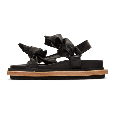 Shop Sacai Black Bow Tie Sandals In 001 Black