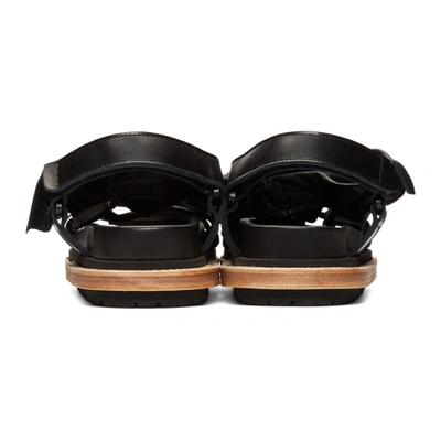 Shop Sacai Black Bow Tie Sandals In 001 Black