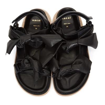 Shop Sacai Black Bow Tie Sandals In 001 Black