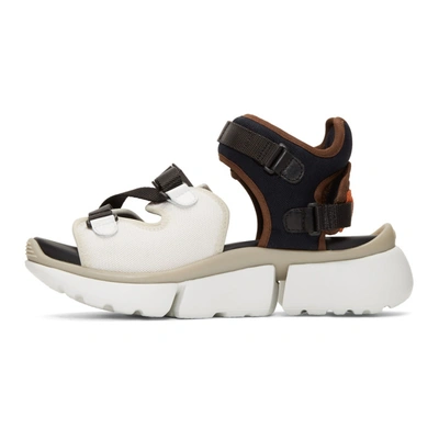 Shop Chloé Chloe Brown And White Sonnie Sneaker Sandals