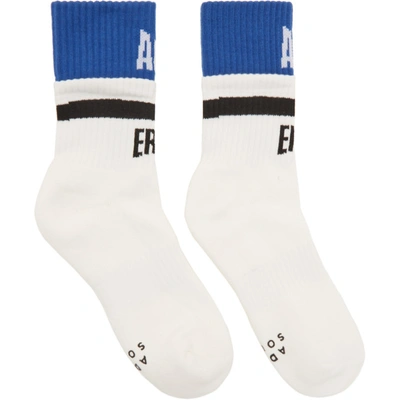 Shop Ader Error White Double Logo Socks