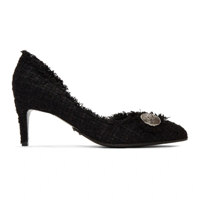 Shop Balmain Black Tweed Julie 65 Heels