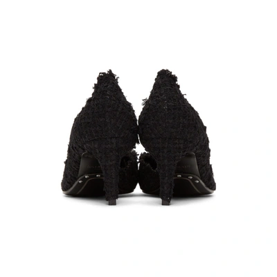 Shop Balmain Black Tweed Julie 65 Heels