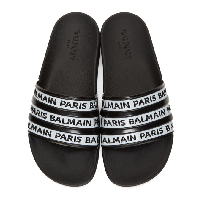 white balmain slides