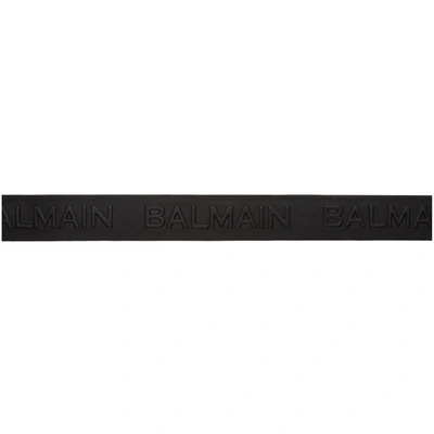 Shop Balmain Black Logo-embossed Belt In 0pa Noir