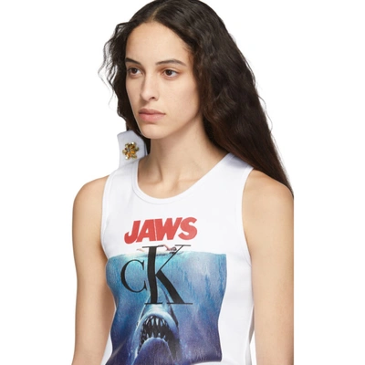 Shop Calvin Klein 205w39nyc White Jaws Tank Top In 100 Optic W