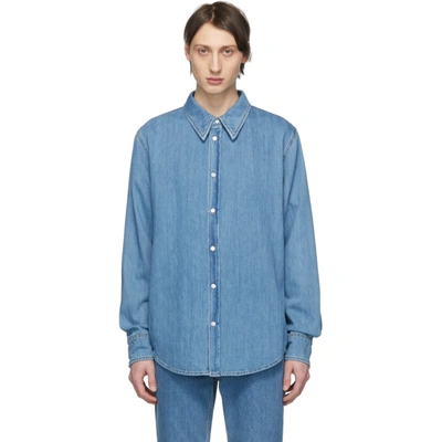 Shop Calvin Klein 205w39nyc Blue Denim Jaws Shirt In 400 Blue