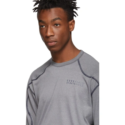 Shop Gmbh Grey Recycled Mono Long Sleeve T-shirt In 11 Jrsy Gry