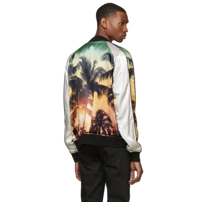 Shop Balmain Multicolor Palm Tree Bomber Jacket