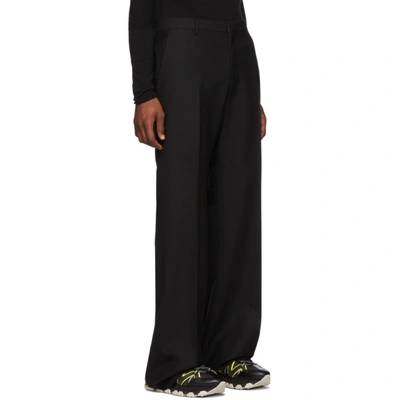 Shop Lanvin Black Wool Wide Trousers In 10 Black