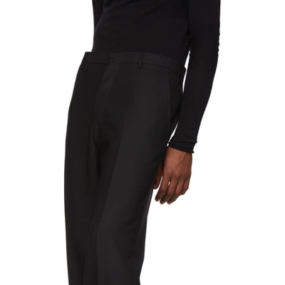 Shop Lanvin Black Wool Wide Trousers In 10 Black