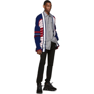 Shop Balmain Multicolor Oversized Logo Cardigan In Aaa Multico