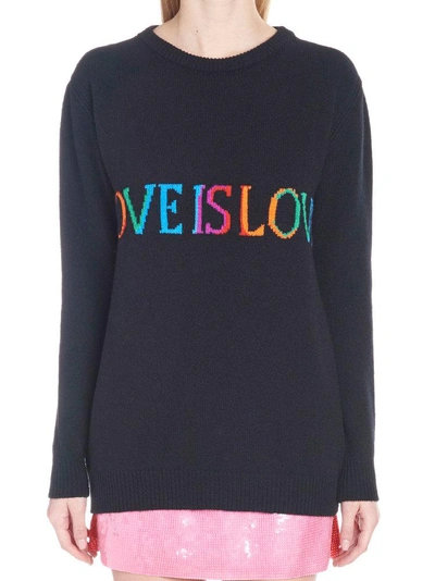 Shop Alberta Ferretti Love Is Love Sweater In Black