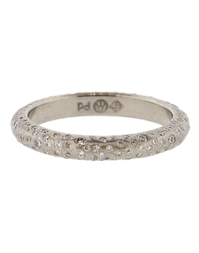 Shop Todd Reed White Diamond Sprinkle Band In Pldm