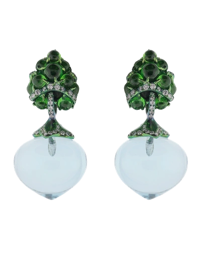 Shop Arunashi Flower Fruit Earrings In Titanium