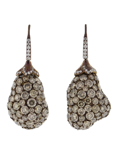 Shop Arunashi Eggplant Earrings In Titanium