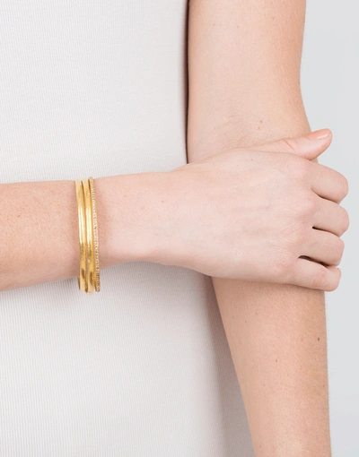 Shop Yossi Harari Narrow Mica Bangle In Yllw-gld