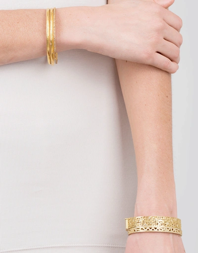 Shop Yossi Harari Narrow Mica Bangle In Yllw-gld