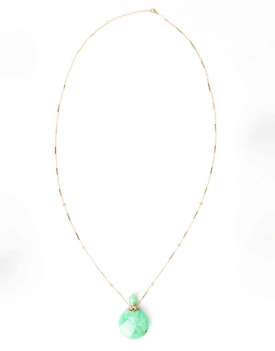 Shop Jacquie Aiche Round Chrysoprase Potion Bottle Necklace In Ylwgold