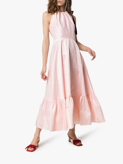 Shop Roksanda Coletta Silk-blend Maxi-dress In Pink