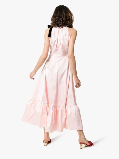 Shop Roksanda Coletta Silk-blend Maxi-dress In Pink