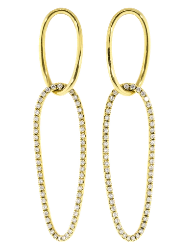 Shop Sidney Garber Diamond Double Oval Loop Earrings In Ylwgold