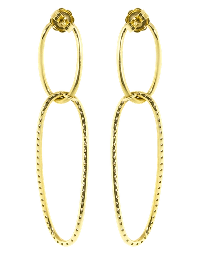 Shop Sidney Garber Diamond Double Oval Loop Earrings In Ylwgold