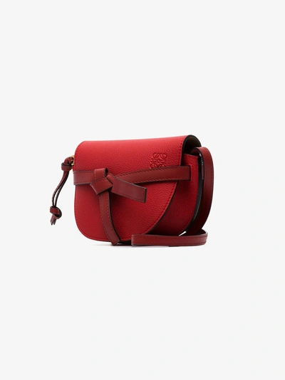 Shop Loewe Red Gate Mini Leather Shoulder Bag