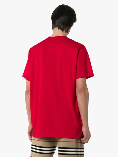 Shop Burberry Drunk Print Cotton T-shirt In 62200 Red