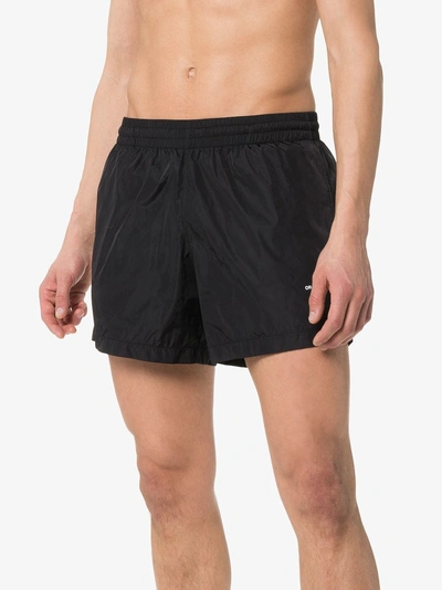 Shop Off-white Logo Swim Shorts In Black