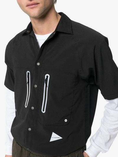 Shop And Wander Black Zip Pocket Technical Shirt