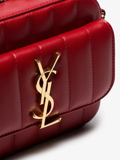 Shop Saint Laurent Red Vicky Padded-leather Camera Bag In 6805 Red