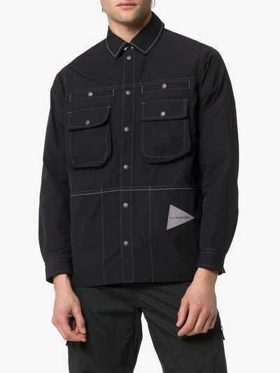 Shop And Wander Black Laser Nylon Shirt Jacket