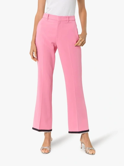 Shop Gucci Viscose Bootcut Pant In Pink