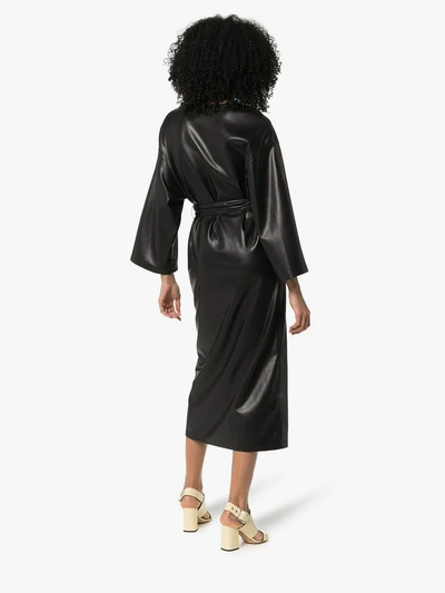 Shop Nanushka Iben Belted Midi Dress In 003 Black
