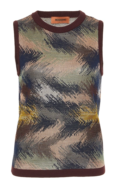 Shop Missoni Pattern Knit Vest In Multi