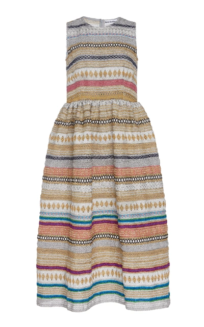 Shop Molly Goddard Ortero Embellished Stripe Dress In Multi