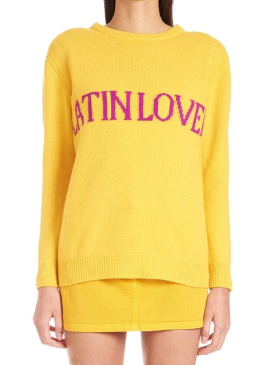 Shop Alberta Ferretti Latin Love Sweater In Yellow