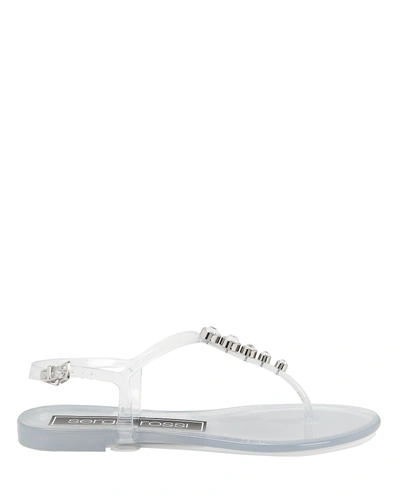 Shop Sergio Rossi Crystal Jelly Sandals In Clear