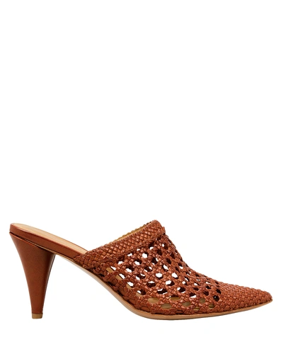 Shop Veronica Beard Jaqlyn Basket Weave Mules  Desert Red 37