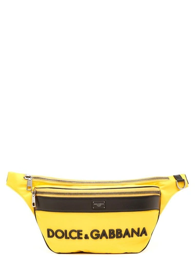 Shop Dolce & Gabbana Logo Fanny Pack In Yellow